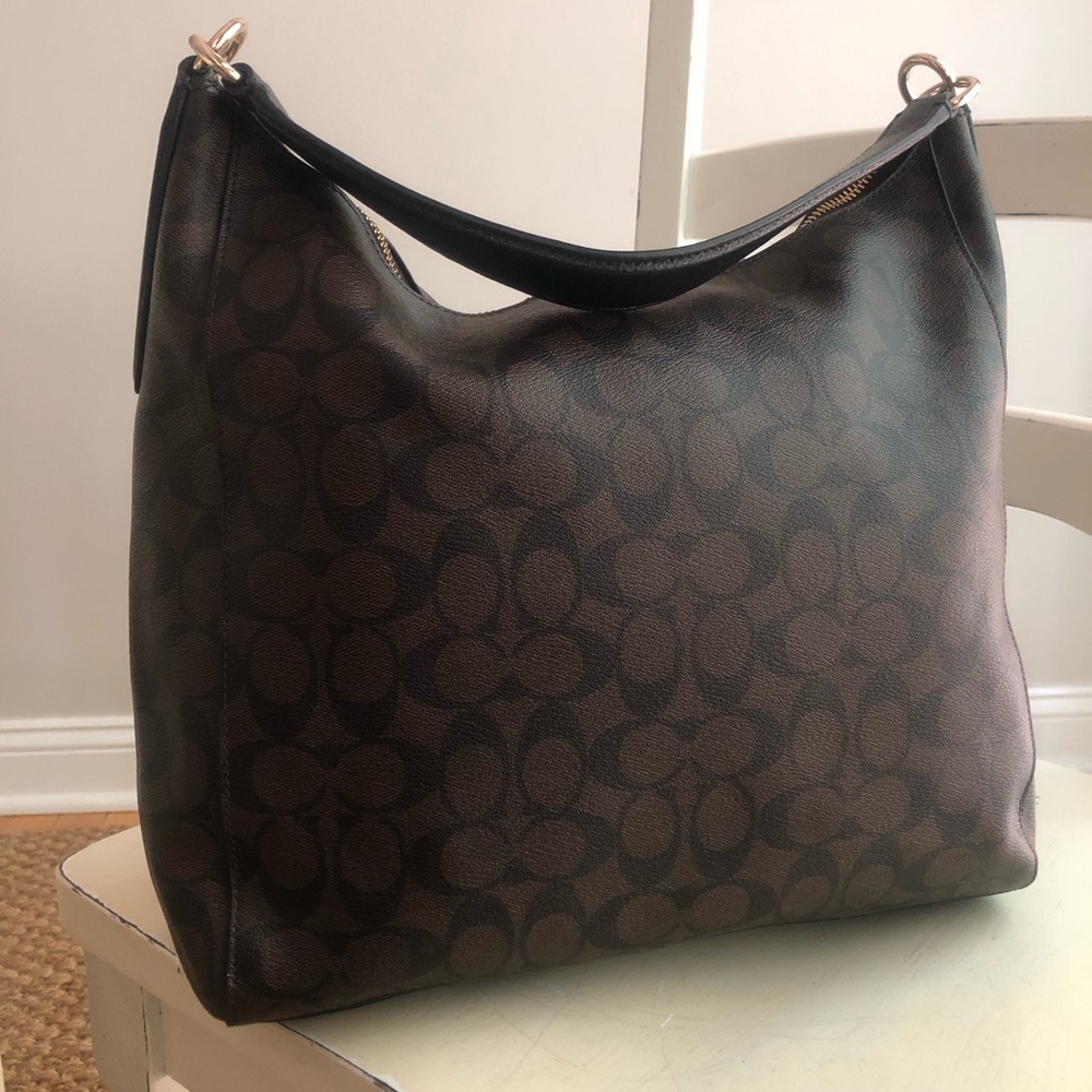 Coach Hobo in Signature Logo. Brown. - Picture 5 of 14